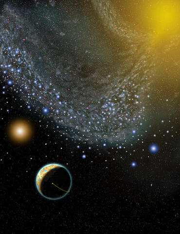 Barred Spiral and Adv Planet